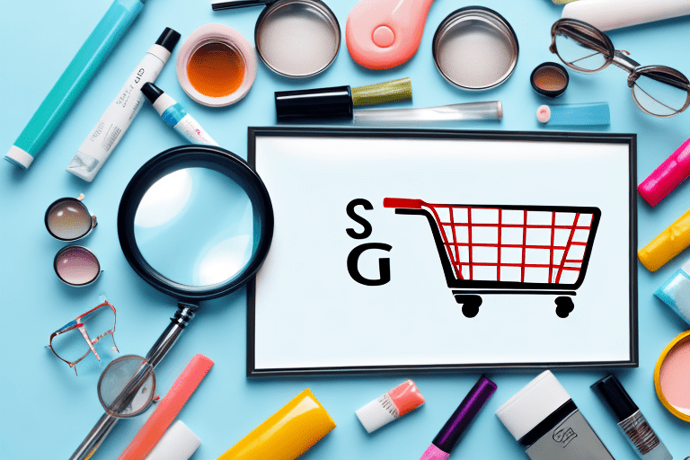 A shopping cart filled with various products